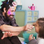 Fostering in Nottingham - Father and daughter face painting